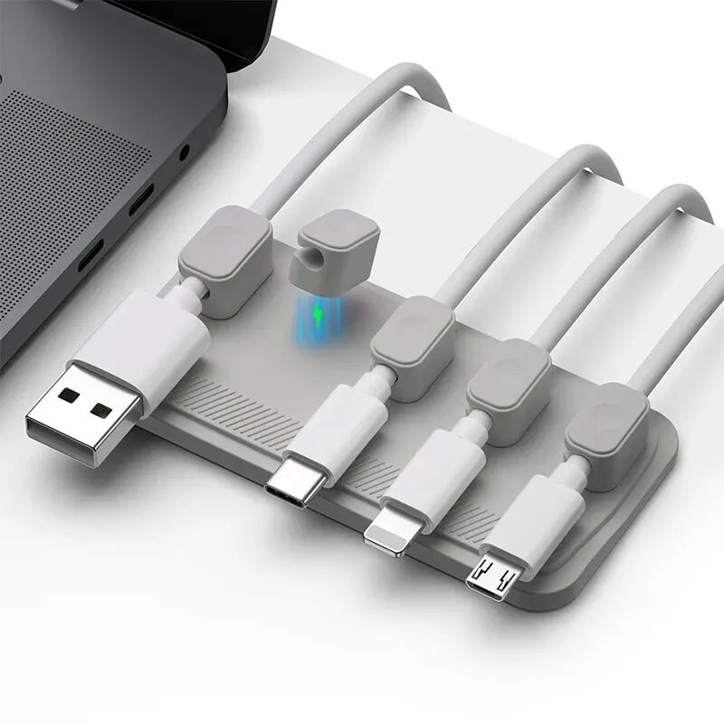 Magnetic Cable Organizer Clip Holder for Desk &amp; Cables