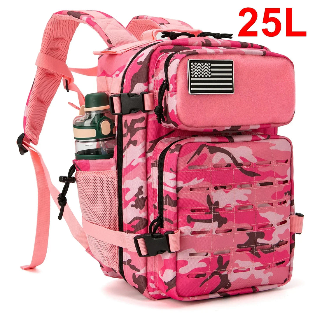 25L Tactical MOLLE Backpack with Dual Bottle Holders