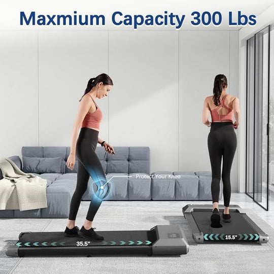 2-in-1 Walking Pad Treadmill with Bluetooth &amp; Remote