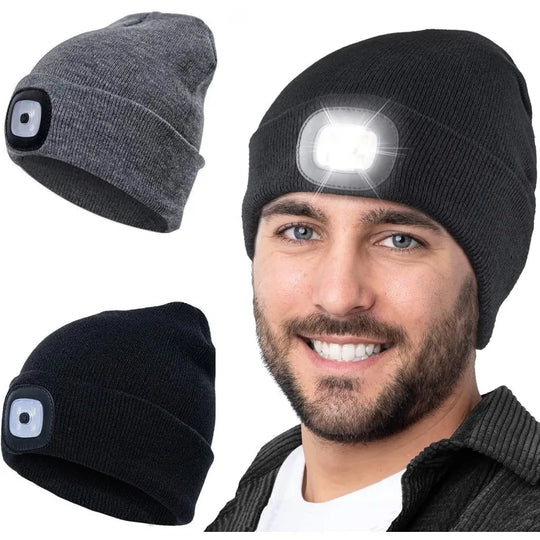 Rechargeable LED Light Beanie for Outdoor Activities