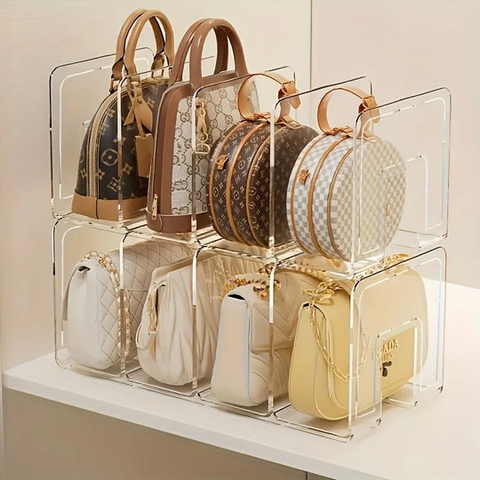 2-Pack Clear Acrylic Handbag Organizer for Closet Storage