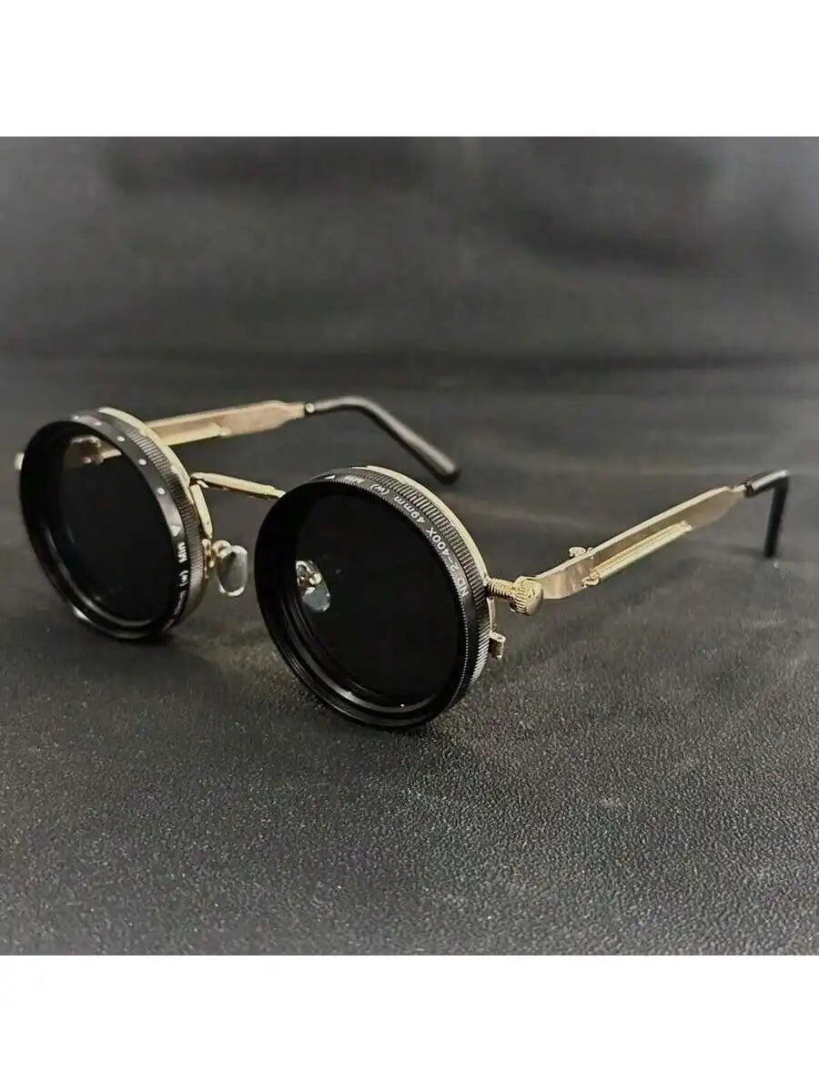 Retro Round Steampunk Polarized UV400 Sunglasses
