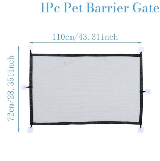 Mesh Pet Safety Gate for Doorways &amp; Stairs with 6 Hooks