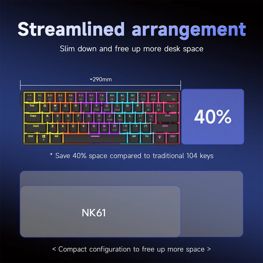 AJAZZ NK61 61-Key Wired RGB Mechanical Keyboard