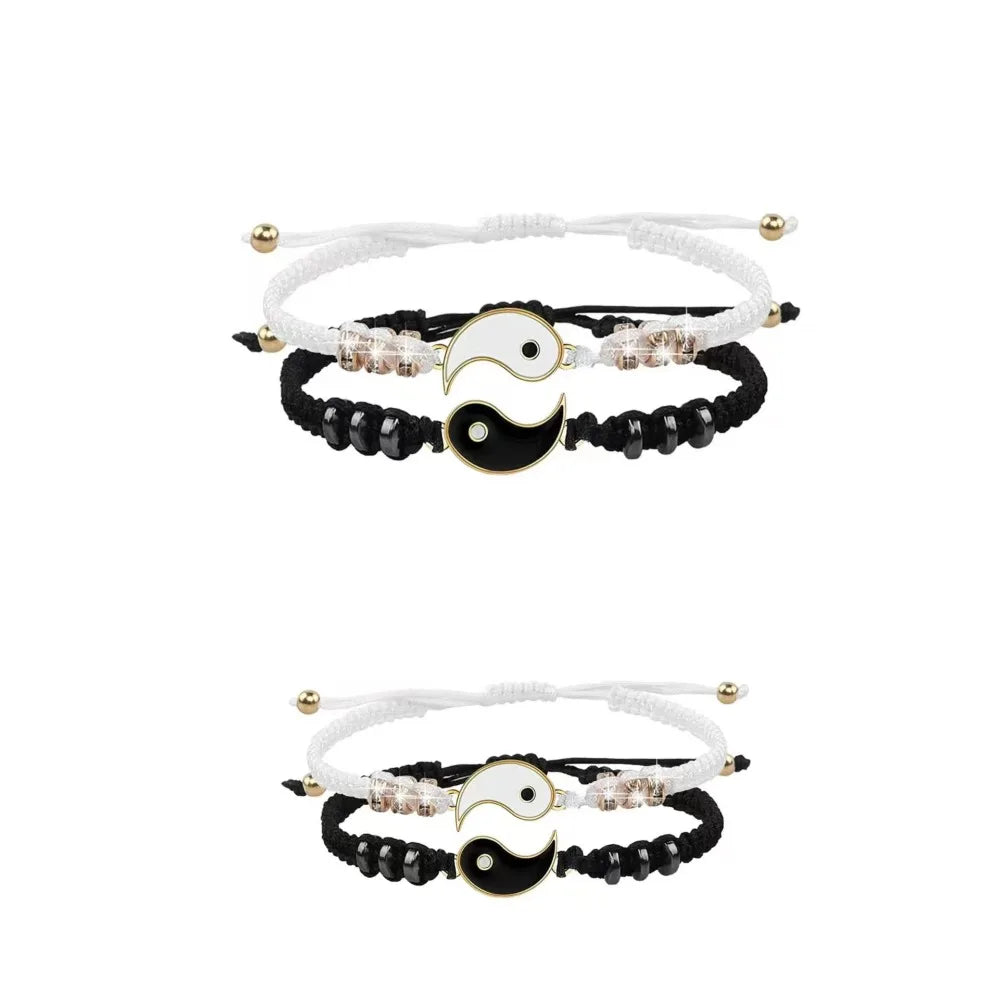 Yin Yang Adjustable Couple Bracelet Set