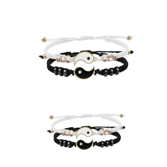Yin Yang Adjustable Couple Bracelet Set