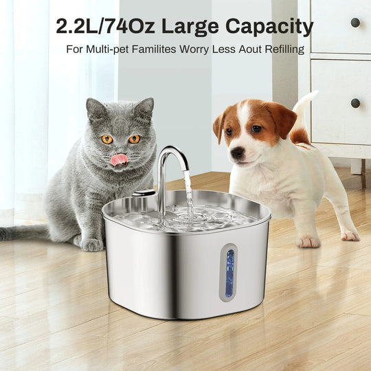 2.2L Stainless Steel Automatic Pet Water Fountain