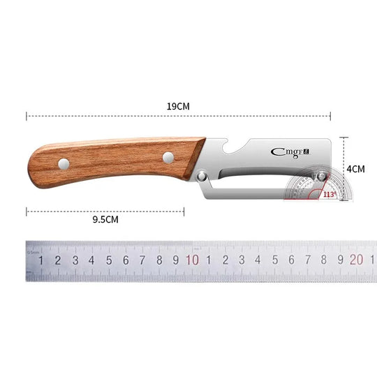 Stainless Steel Vegetable Peeler with Wooden Handle