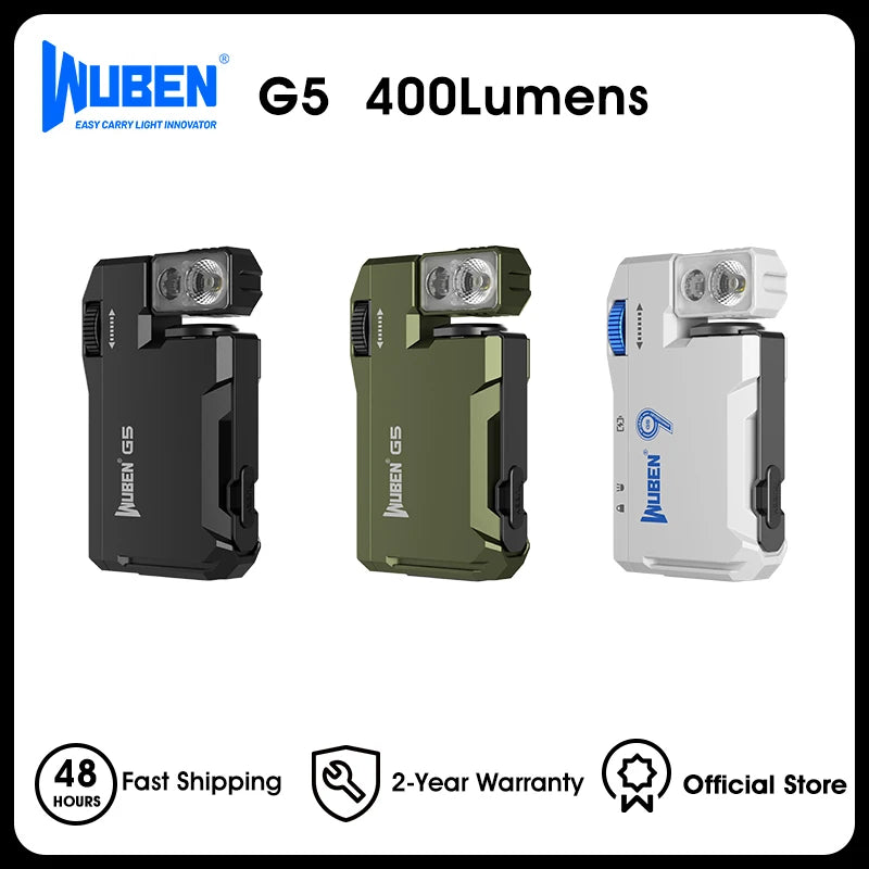 WUBEN G5 Rechargeable Mini EDC Flashlight 400 Lumens