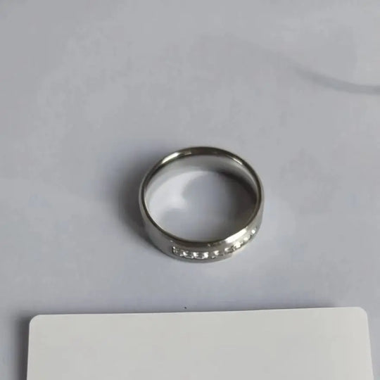 Silver Plated Stainless Steel CZ Ring
