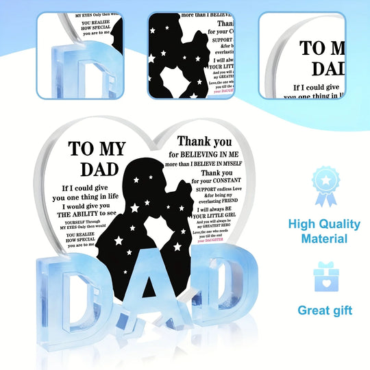 Dad Acrylic Heart Plaque Gift from Daughter