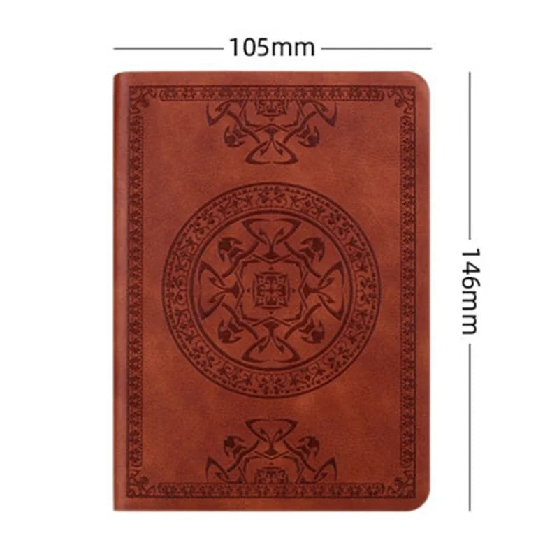 Vintage Pattern Leather Notebook – A6 Journal