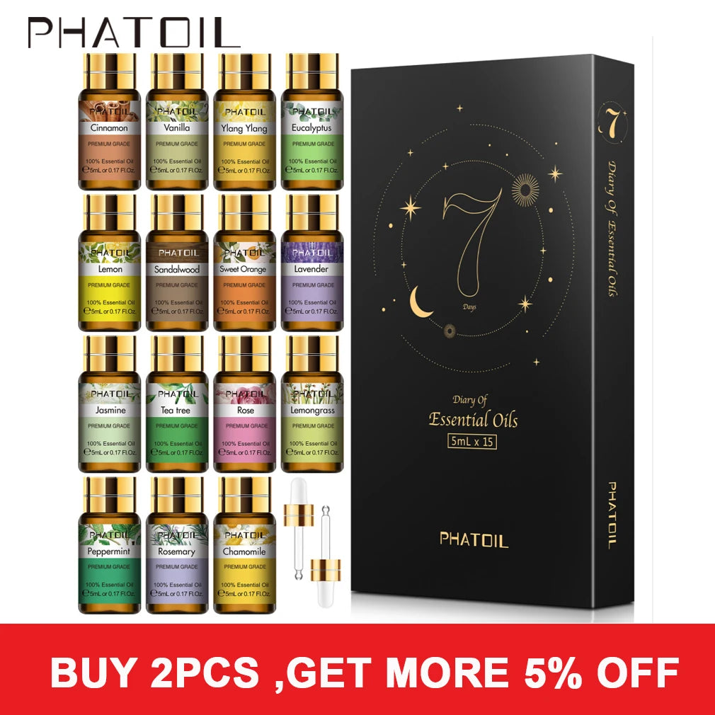 15-Piece Pure Essential Oil Gift Set – 5mL Bottles
