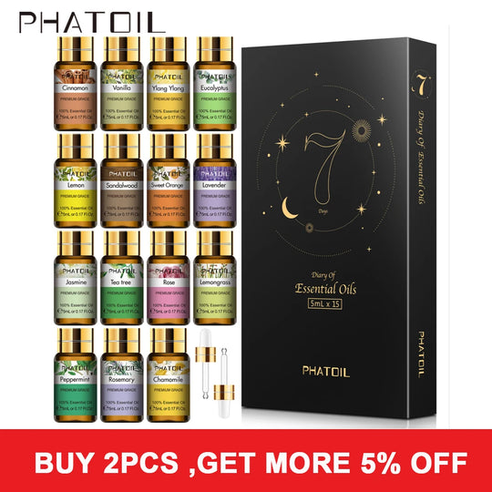15-Piece Pure Essential Oil Gift Set – 5mL Bottles