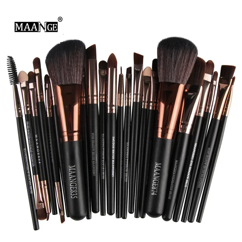 22-Piece Professional Makeup Brush Set with Synthetic Bristles