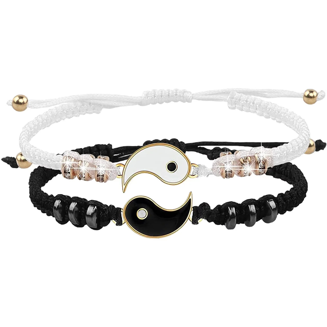 Yin Yang Adjustable Couple Bracelet Set