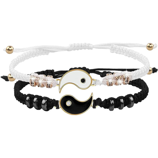 Yin Yang Adjustable Couple Bracelet Set