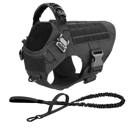 Large Dog Tactical Harness - Collar &amp; Leash Set