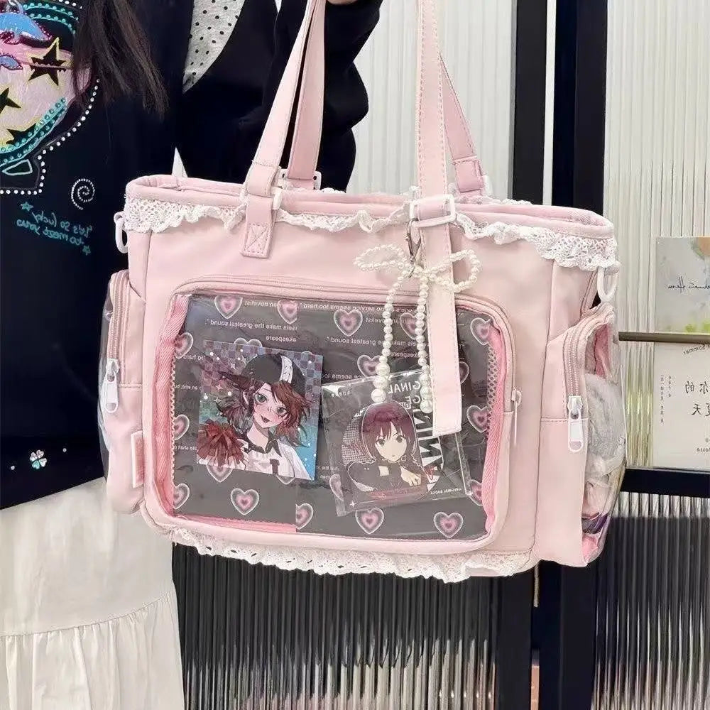 Anime Ita Tote Bag with Clear Display Pocket