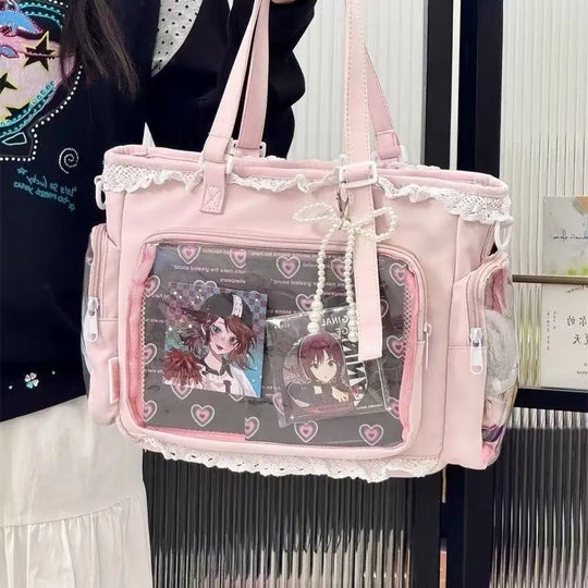 Anime Ita Tote Bag with Clear Display Pocket