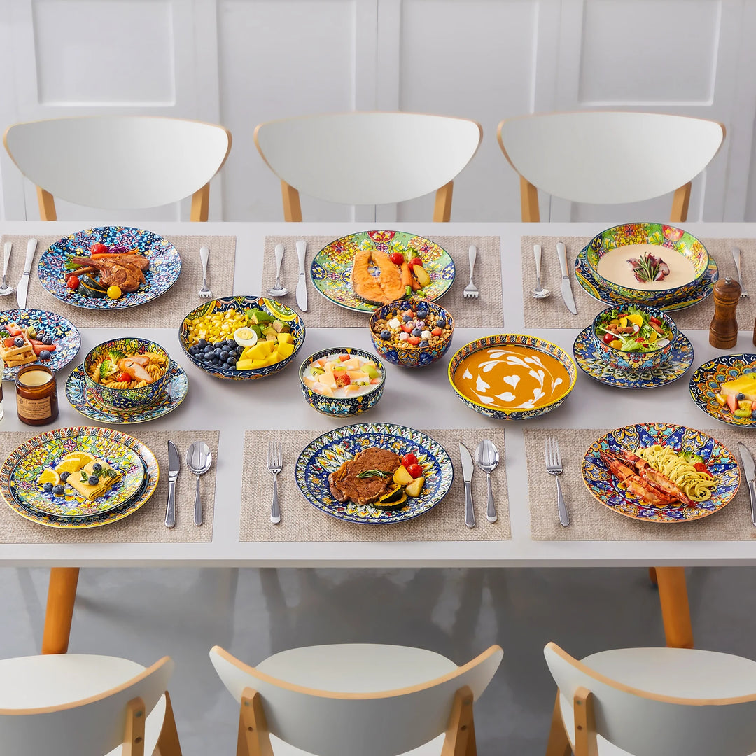 24-Piece Bohemian Porcelain Dinnerware Set for 6