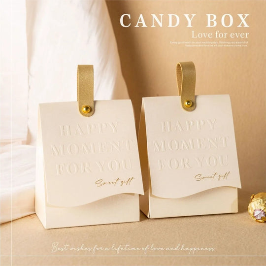 Portable Paperboard Wedding Favor Gift Box with Handle