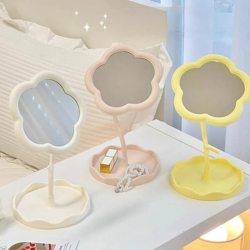 Flower Vanity Mirror with Storage Tray