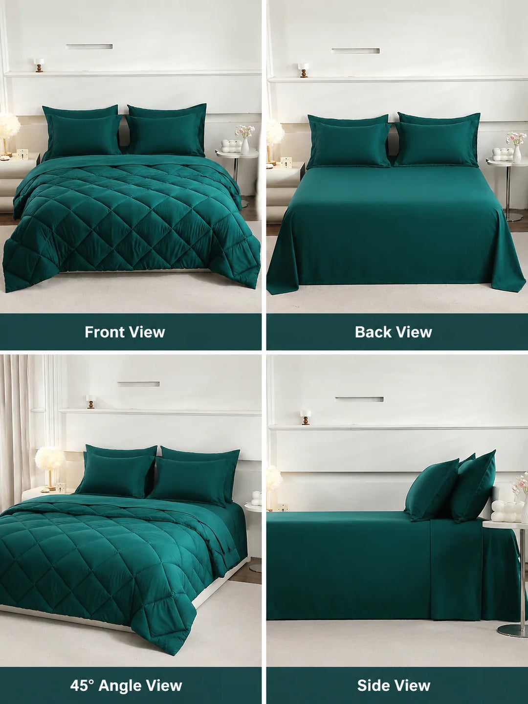 5-7-Piece Quilted Polyester Bedding Set with Sheets