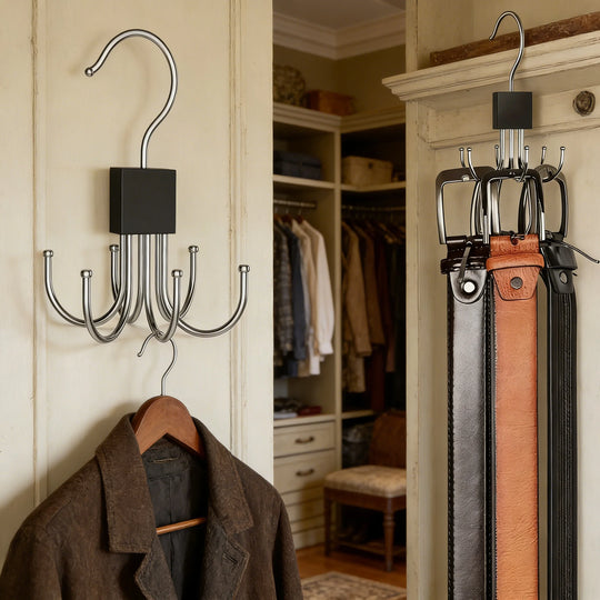 360° Rotating Foldable Multi-Hook Belt Hanger