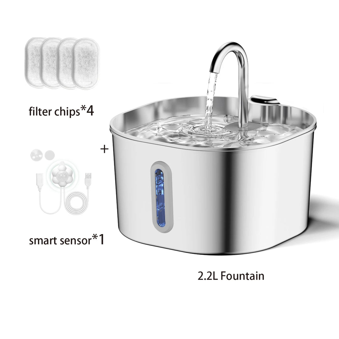 2.2L Stainless Steel Automatic Pet Water Fountain