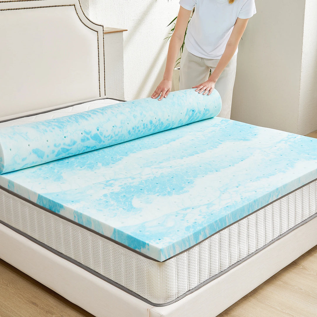 JHK Gel Memory Foam Mattress Topper