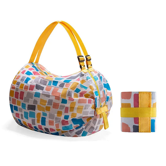 Foldable Nylon Reusable Shopping Bag with Adjustable Handle