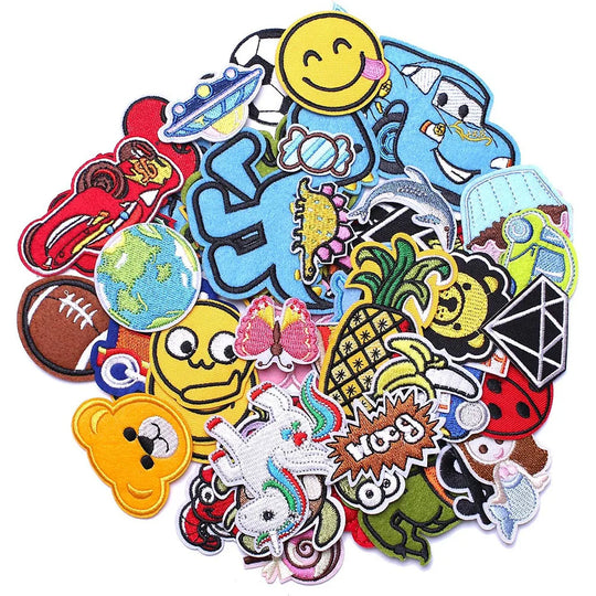 30-Piece Assorted Embroidered Clothing Patches