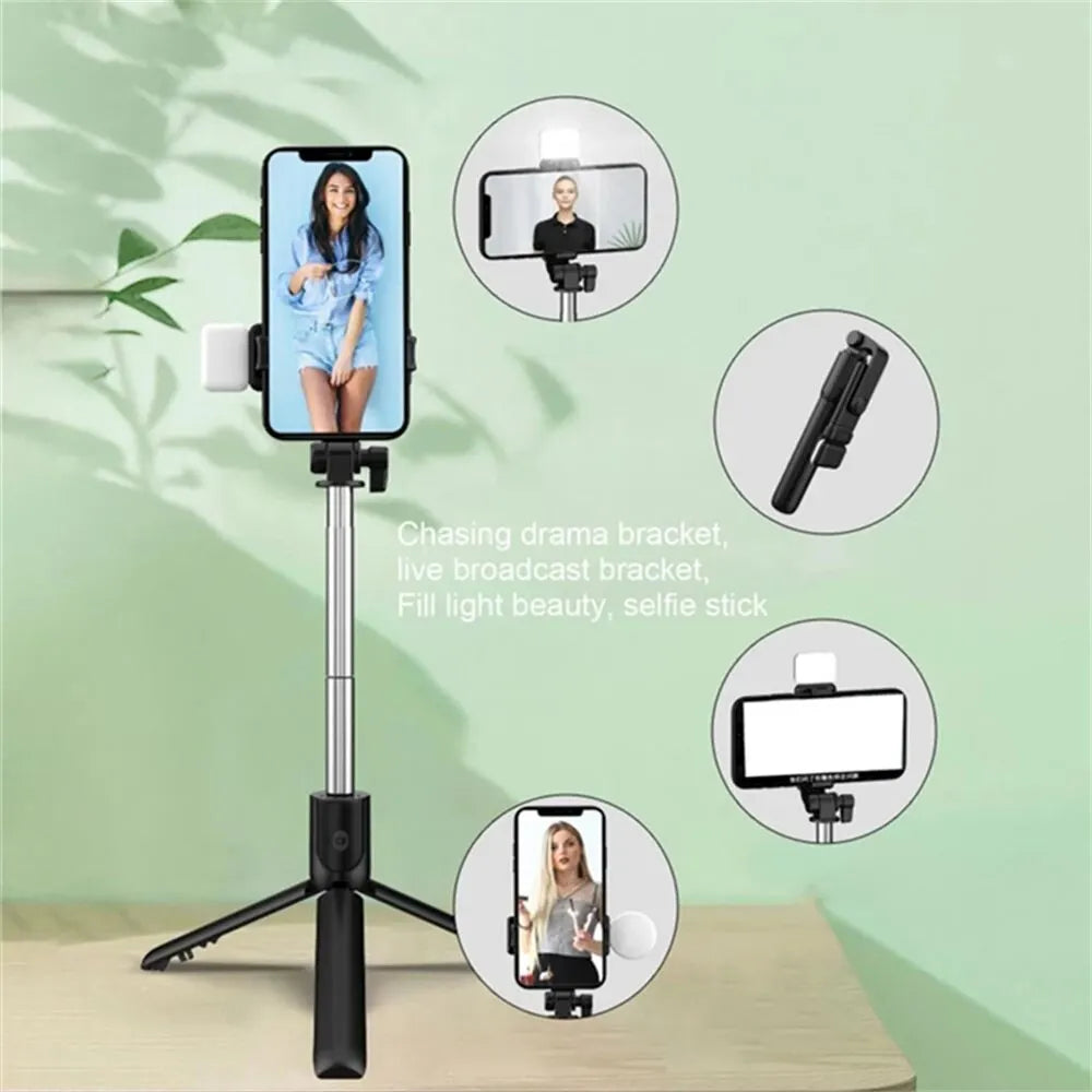 Bluetooth Selfie Stick Tripod with Fill Light &amp; Remote