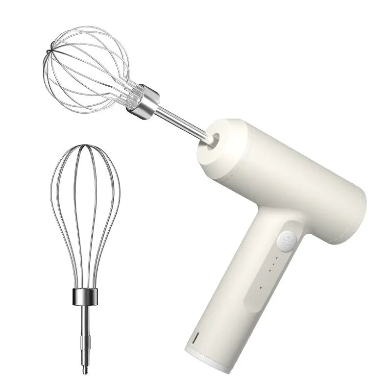 Rechargeable 3-Speed Electric Hand Mixer with 2 Whisks
