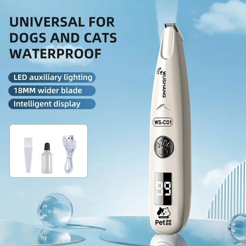 Rechargeable Pet Paw Trimmer with LED Light for Dogs &amp; Cats