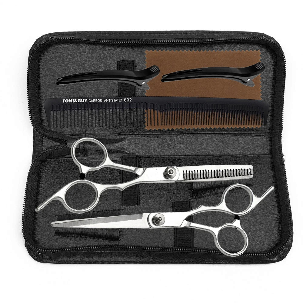 Professional 6-Inch Stainless Steel Hair Cutting &amp; Thinning Scissors Set