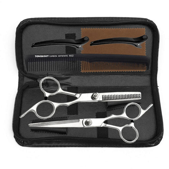 Professional 6-Inch Stainless Steel Hair Cutting &amp; Thinning Scissors Set