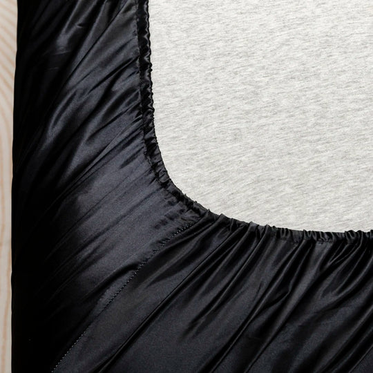 Ice Silk Satin Fitted Sheet with Elastic Band