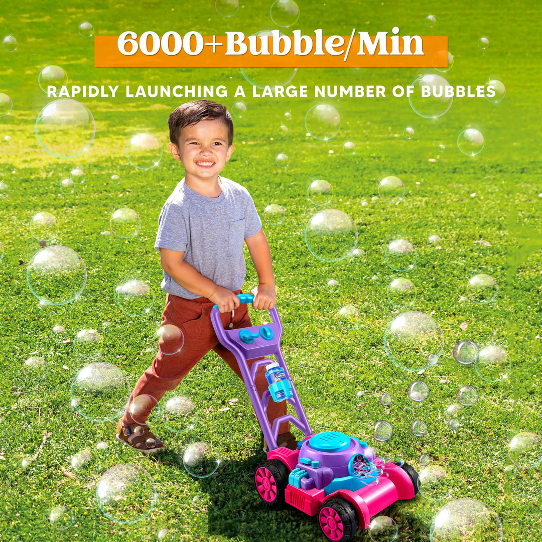 Pink Bubble Lawn Mower Toy for Kids