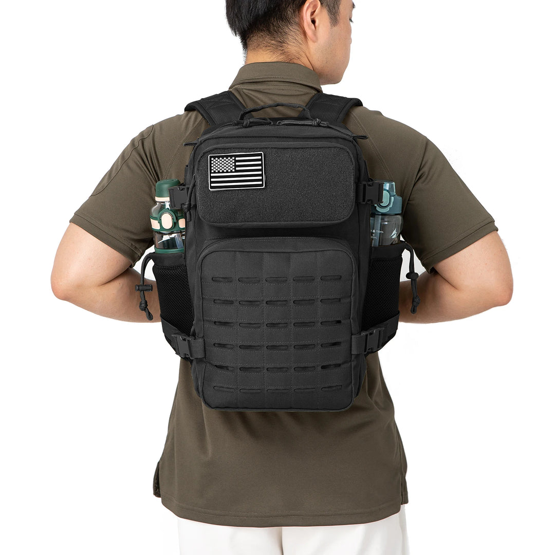 25L Tactical MOLLE Backpack with Dual Bottle Holders