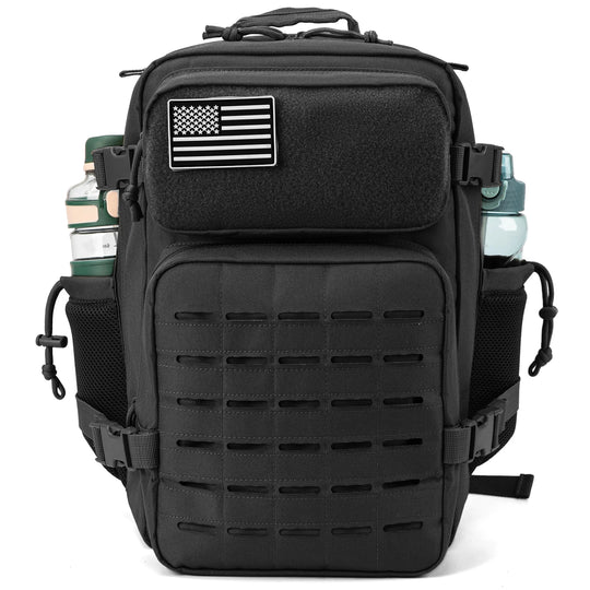 25L Tactical MOLLE Backpack with Dual Bottle Holders