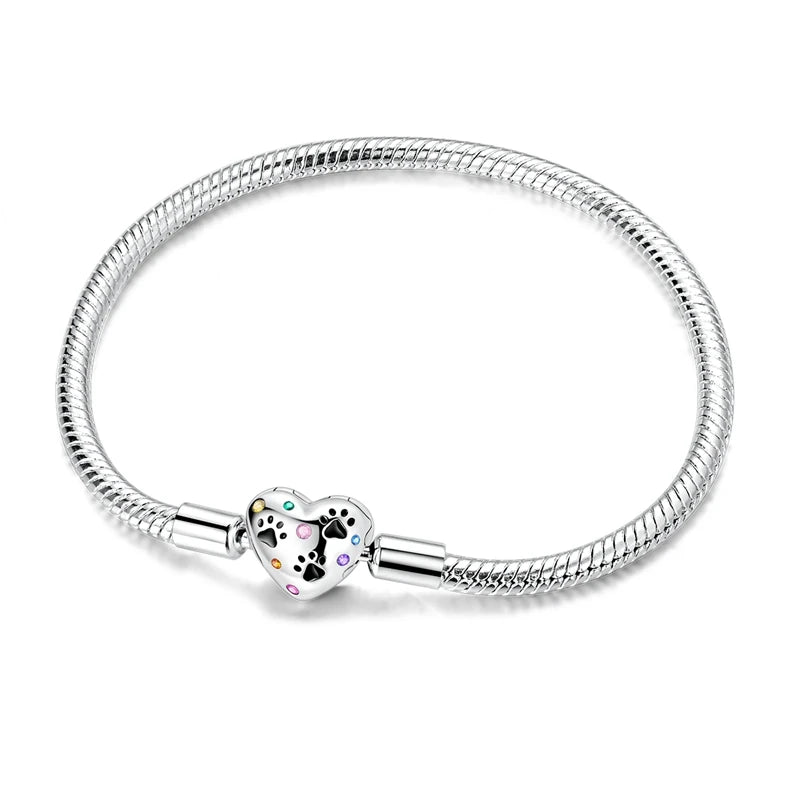 925 Sterling Silver Gold-Plated Heart Charm Bracelet