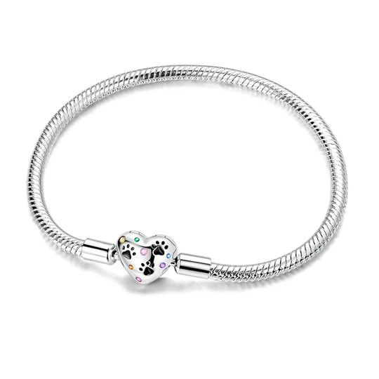 925 Sterling Silver Gold-Plated Heart Charm Bracelet