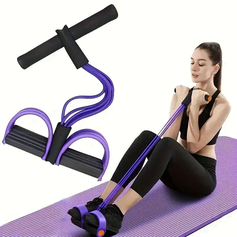 6-Tube Resistance Band with Foot Pedals &amp; Foam Handles