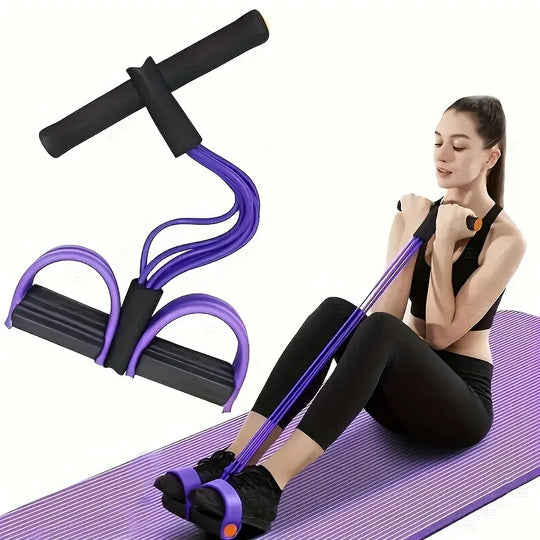 6-Tube Resistance Band with Foot Pedals &amp; Foam Handles