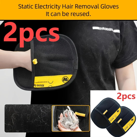 2-Piece Pet Hair Removal Grooming Gloves for Cats &amp; Dogs