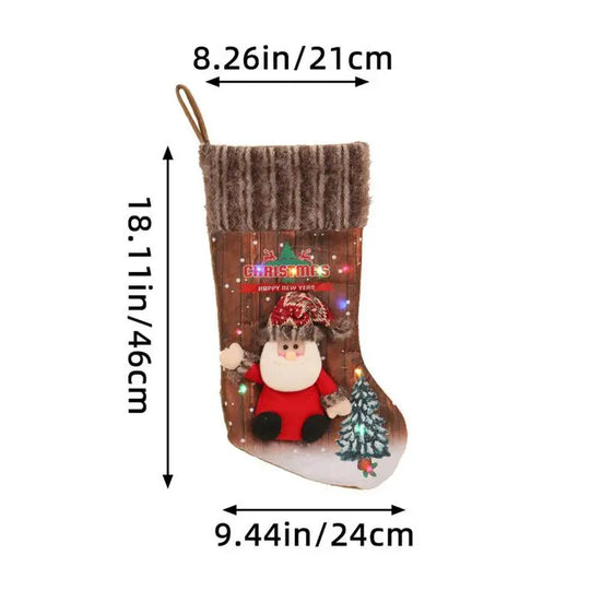 LED Light-Up Christmas Stocking with Snowman