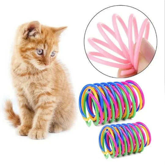 12-Piece Colorful Cat Spring Toy Set