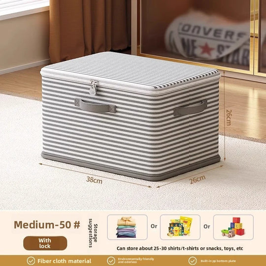 Lockable Foldable Storage Box with Zipper